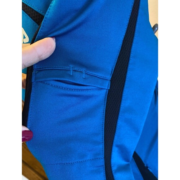 Fila Athletic Jacket Size Large Turquoise Fitted Zipper Pockets Thumb Holes - Picture 3 of 12